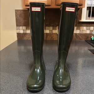 Hunter Green Tall Rain Boots